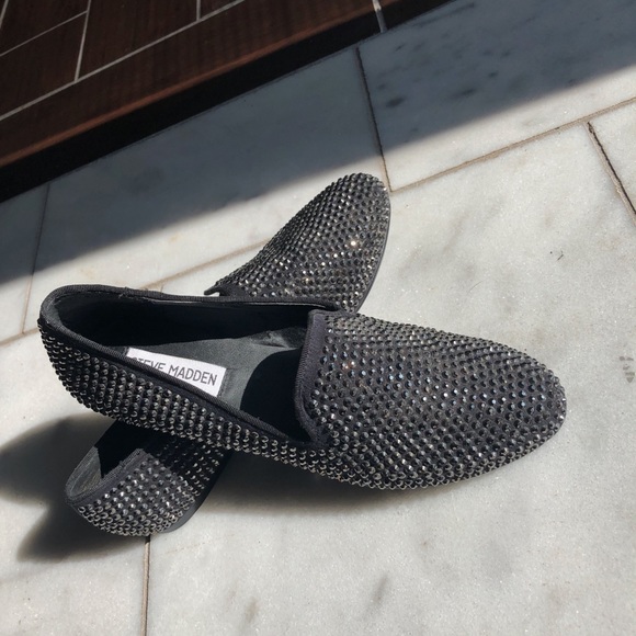 Steve Madden Rhinestone Slip-On Loafers - Picture 1 of 5